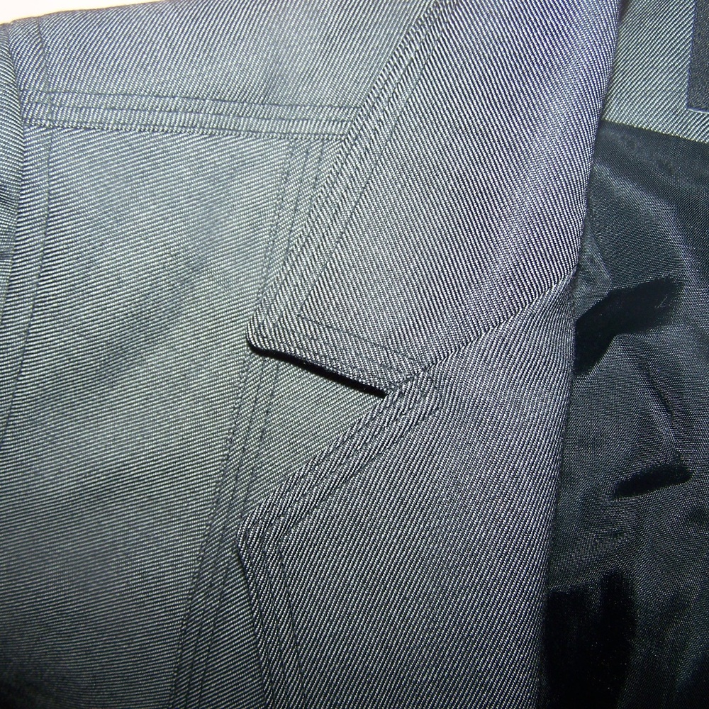 Express Womens Blazer Jacket Gray Stretch 3/4 Line - Picture 8 of 8
